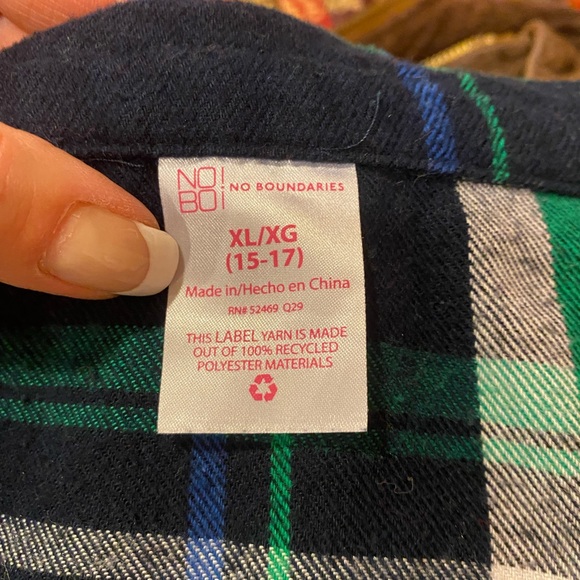 Green plaid flannel half zip - Picture 4 of 9
